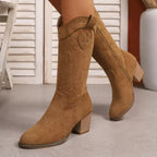 Embroidered Western Cowboy Boots by Trendsi