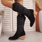 Embroidered Western Cowboy Boots by Trendsi