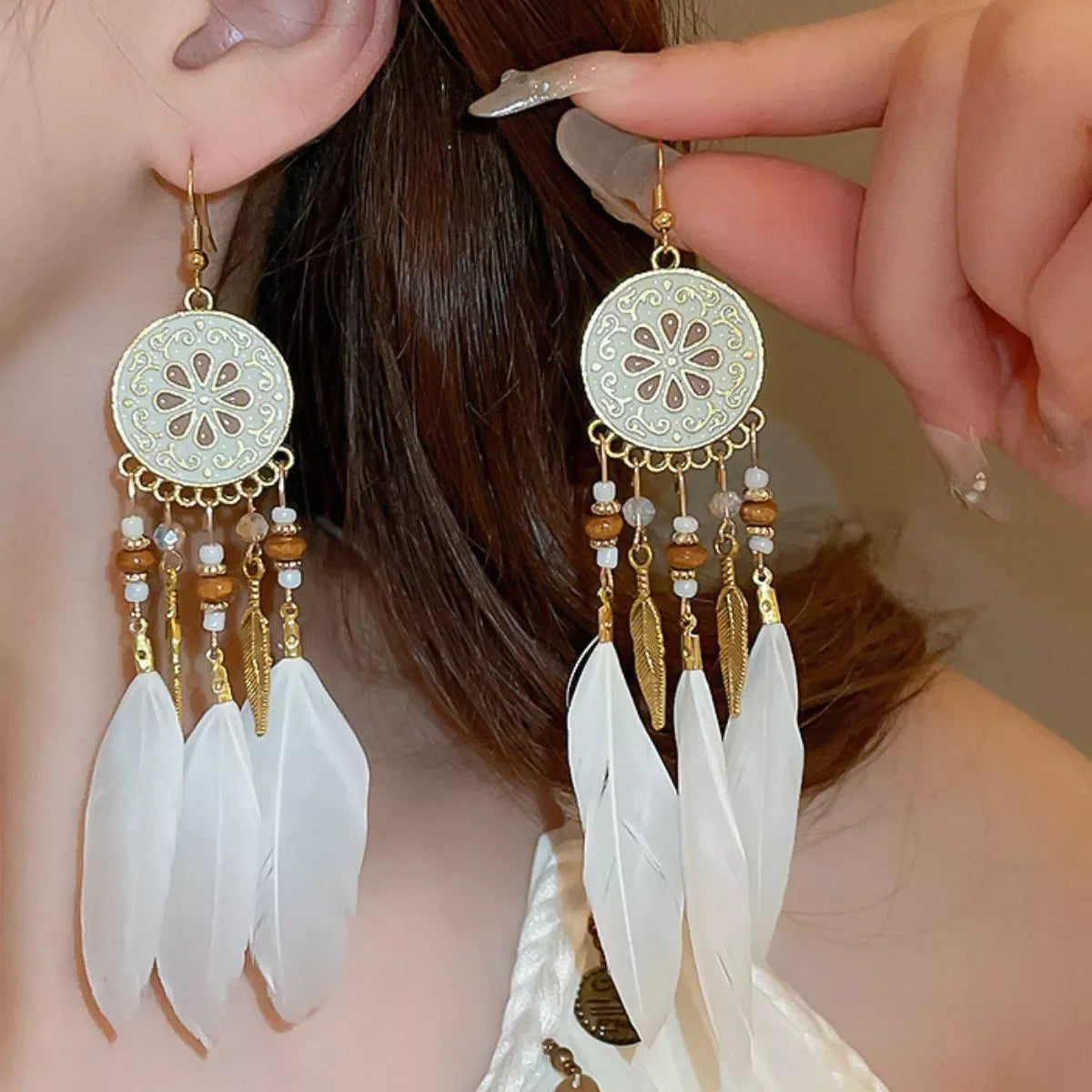 18K Gold-Plated Stainless Steel Dangle Earrings by Trendsi